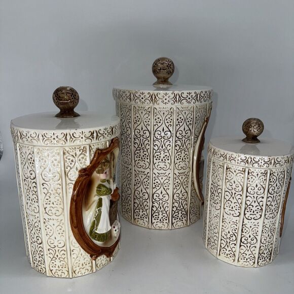 Sears Roebuck '78 Country Coordinates Canisters Salt N Pepper Napkin Holder SET - Picture 4 of 13